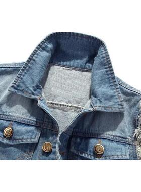 E 79062 Men's Denim Sleeveless Vest 士无袖牛仔马甲跨境