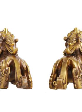 金钱独角杨铜记厂钱家铜站貔貅摆铜件家居办公摆件貅金独角貔兽