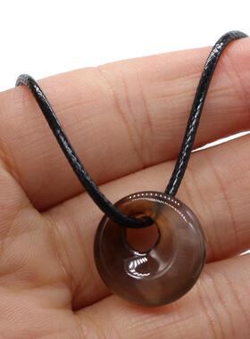 Natural Malachites Rose Quartzs Pendant Necklace Simple Styl