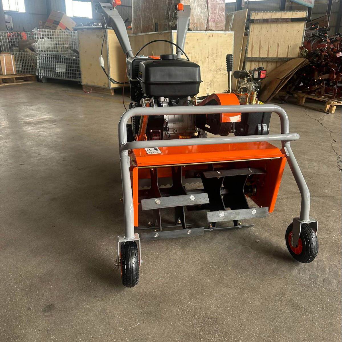 Four-wheel drive greenhouse orchard weeder, rotary tillage and grass-crushing, high-horsepower micro-tiller, ride-on gasoline grass-crushing and weeding machine