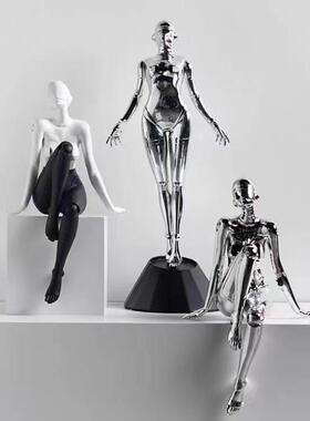 现代简约电镀空山基女神艺术摆件客厅样板房电视柜玄关家居装饰品