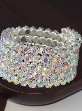 European and American open-ended Rhinestone Bracelet multi