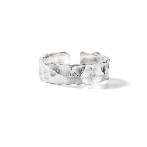 925 Sterling Silver Stone Grain Men Woman Adjustable Rings L - 图3