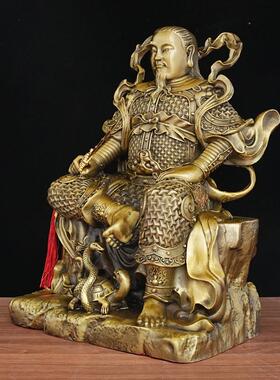 造像黄铜铸造真武大帝祖师爷供奉玄天上帝玄武摆件铜像神像大帝