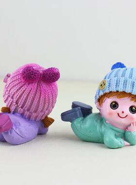 创意网红家居俏皮可爱精灵娃娃树脂工艺品桌面摆设汽车内饰摆件