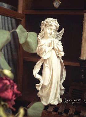 爱丽丝天使复古迎宾大型落地摆件托盘美式家居装饰品法式软装雯沃