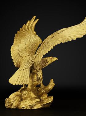 黄大展宏图老鹰件大鹏铜展翅雄鹰客摆厅装品饰JGS公司店铺开业礼