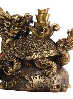 杨铜记 铜金龟运财 工艺饰品摆设聚宝盆龙龟铜龙龟 金龟运财