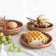 Home desktop handmade Vietnamese rattan woven picnic sugar dried fruit basket dessert snack plate pastoral style storage basket