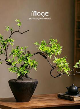 高级仿感MG136逼真造茶型叶真绿植摆件客厅室禅意插花装枫饰品