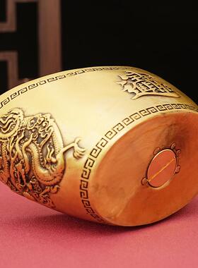 黄铜招财宝元摆件号金蟾龙凤元宝存钱罐家居办公室装饰开业礼CDT