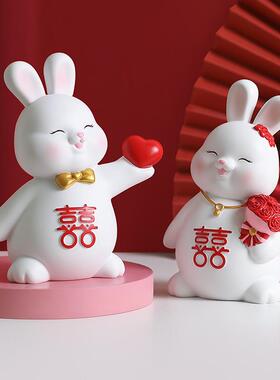 新款直销兔年新款轻奢高档婚庆摆件桌面客厅书房居家喜庆装饰品树