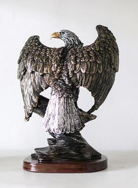 仿真雄鹰老鹰摆件轻奢酒柜家居书房桌面办公室大鹏展翅美式装饰品