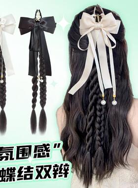 音乐节双马尾麻花辫新中式抓夹古风汉服假发辫子氛围扭扭拳击辫子