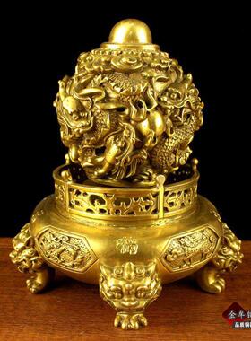 纯黄铜九转乾坤摆件 时来 可旋转 吉祥工艺品礼品摆件