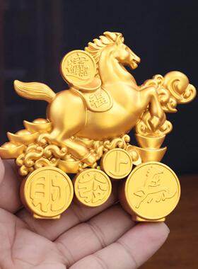 新马上发财款上发财转摆摆件客厅玄关办马公室桌面玄关转创意装饰