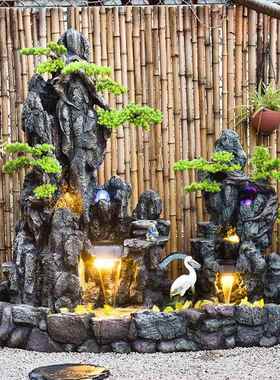 大型庭院假山流水喷泉风水轮阳台办公室摆件别墅户外花园鱼池造景