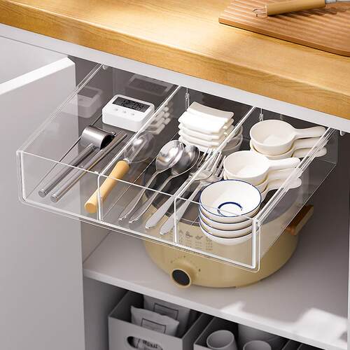 办用公室组合桌下抽桌艾加达屉收纳悬挂隐藏式家盒办公下挂式收纳 - 图0