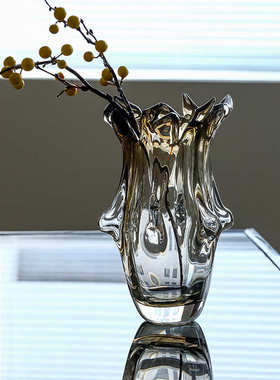 简约轻奢风创意琉璃花瓶窗口异形花器餐桌居家客厅软装台面玻璃瓶