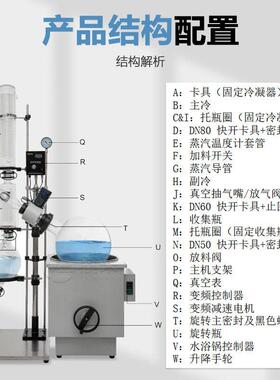 旋转蒸发器实验室真空压蒸馏设备10L20L50L电加热旋转蒸发仪