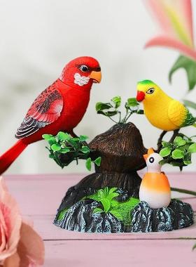 仿真小鸟电动声控感应会动会说话的宠物鹦鹉玩具儿童网红西骑士鸟