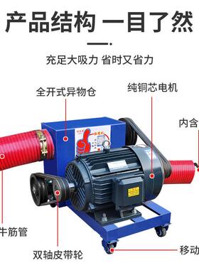 大型中驱双管大吸力吸粮机收玉米稻谷小麦吸粮机软管吸谷机上料机