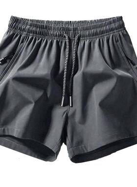 Men’s 5-inch Quick-Dry Casual Sports Shorts — Black/Gray,