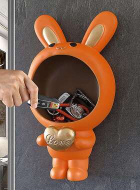 装饰入户挂钩门口钥匙收纳摆件置物盒置物架挂架墙面玄关壁挂卡通