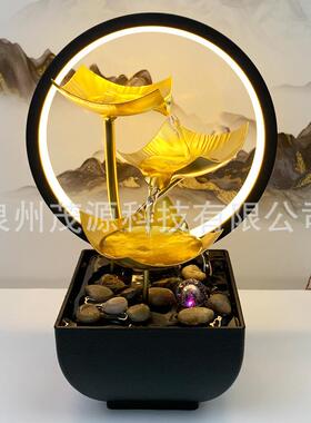 厂家直销北欧轻奢家居饰品铁艺流水摆件加湿器桌面摆件办公室