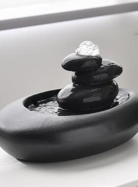 创意流水财循件风环水招财水球喷泉办生公室桌面茶几小CBJ-044摆
