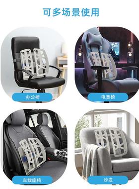 汽车多功能加热按摩腰靠开车护腰车载座椅支撑人体工学腰托腰垫