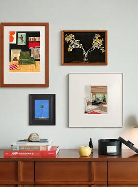 高级感法式中古风包豪斯艺术组合挂画北欧覆古玄关饭厅卧室装饰画