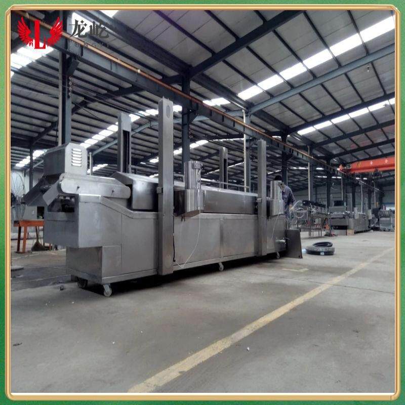 Automatic temperature control coupled frying machine double mesh belt frying equipment scraper eggplant box line efficient intelligent temperature control