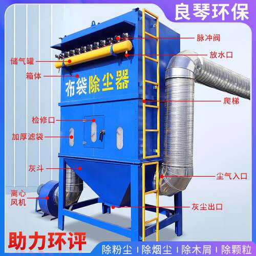 工业除尘器粉尘收集设备滤筒除尘器耐高温木工仓顶脉冲布袋除尘器 - 图1