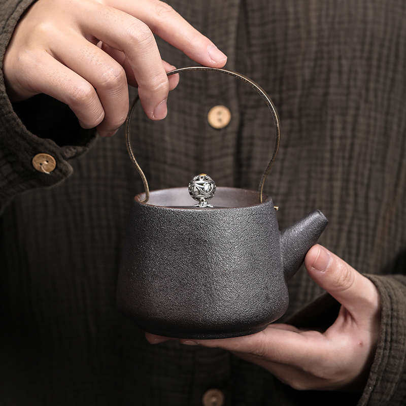 Stone pottery creative Japanese retro ceramic warm tea stove glass teapot candle heating base kung fu tea set accessories