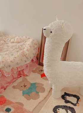 高档知家居羊驼凳毛绒物创意小凳羊坐凳客厅一摆件网红乔迁礼卡通