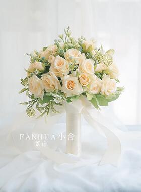领证拍照新娘结婚婚礼韩式手捧花仿真玫瑰花拍照道具家居摆件花束