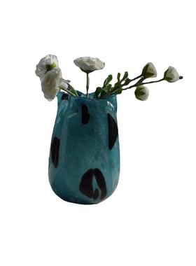 艺术家居插花中古风设计点黑点感插花摆件小众创意琉璃样板间花瓶