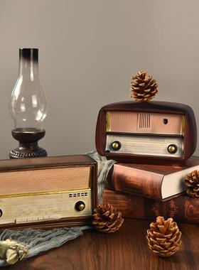 2025新款玄关摆件氛围感摆件美式怀旧老式电视机树脂创意礼物复古