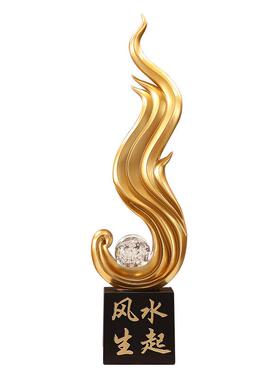 玄关摆件风生水起轻奢高档大客厅入户进门入门厅竖高装饰品高级感