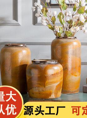 景德镇陶瓷花搭配家具家私新中式陶客厅桌面摆件花盆