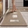 Kitchen floor mat, absorbent foot mat, stain-resistant, no-wash, wipeable, anti-slip, anti-fall mat, powder room doorway, soft pad, wear-resistant carpet