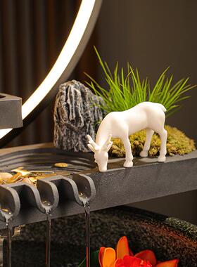 流水摆件循环水招财景观鱼缸创意家居生财办公室客厅开业乔迁礼品