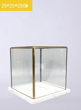 欧式现代简透明玻璃罩所样板间约展示柜保护大理石正形方防SD1763
