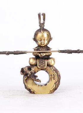 杨铜悟齐记天大圣坐孙空工艺家居创意摆件品铜0117孙悟空倒流香