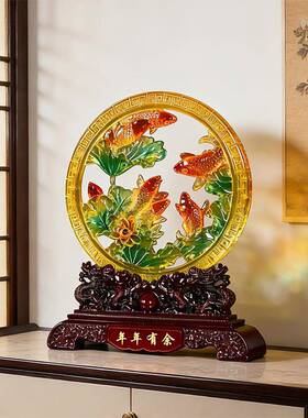 高档奢水装琉璃工艺品电视柜玄关件客厅酒柜新轻房新GY159大家居