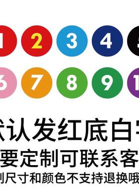 数字贴纸防水号码牌贴车队机器编号餐厅桌子序号比赛运动会选手号