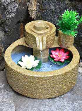 正品陶水瓷喷泉流风水球摆件家居客厅水景轮装饰招财业开中式风水