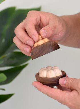 小山竹香薰香氛摆件黑胡桃实木质创意扩香木家用无火香薰扩香器