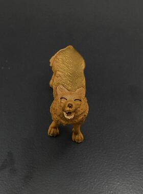 大号实铜野狼摆心件手把0352件办公桌面宠压纸送复古礼工艺茶礼品